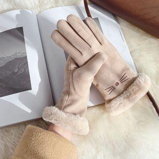 Cat Embroidered Gloves