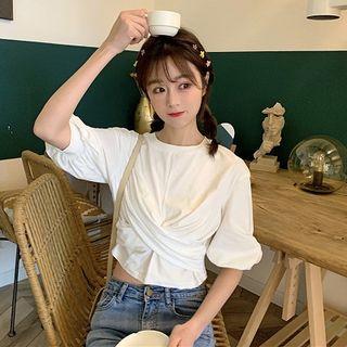 Elbow-sleeve Crisscross T-shirt