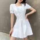 Lace-up Off-shoulder Slim-fit Dress