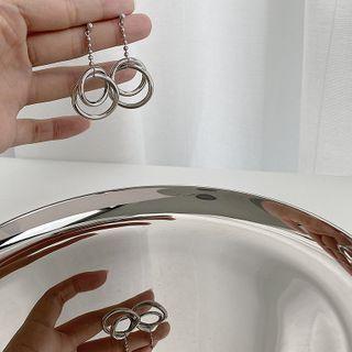 Double Circle Pendant Earring As Shown In Figure - One Size