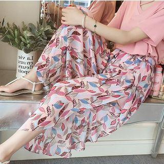 Set: Short-sleeve T-shirt + Wide-leg Cropped Pants