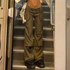 Open Straight-cut Loose Pants