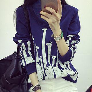 Print Mock Two Piece Pullover