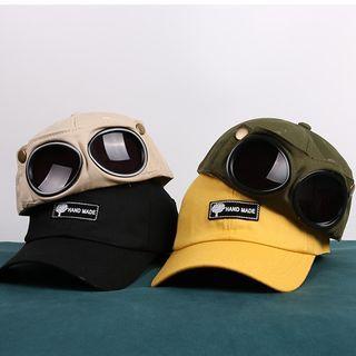 Applique Baseball Cap With Aviator Goggles