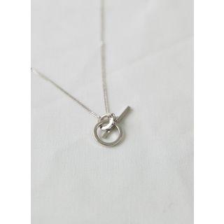 Hoop & Bar Lariat Necklace Silver - One Size