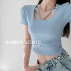 Strappy Crop T-shirt In 5 Colors