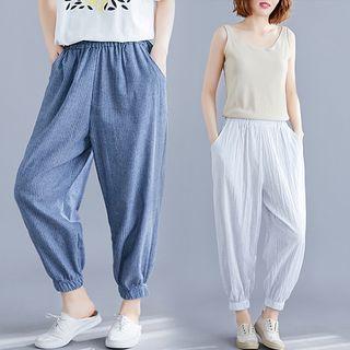Striped Wide Cropped Pants