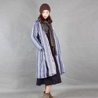 Striped Long Trench Jacket