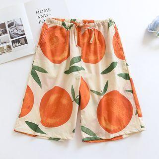 Couple Matching Drawstring Fruit Print Lounge Shorts