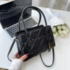 Faux Leather Heart Top Handle Crossbody Bag