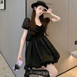 Off-shoulder Bubble Mini Dress
