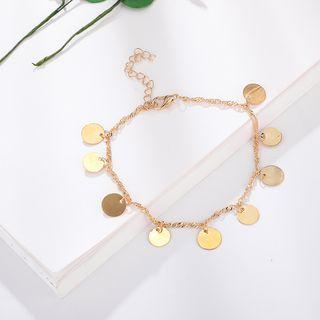 Alloy Disc Anklet Gold - One Size