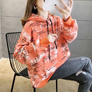 Lettering Tie-dyed Hoodie