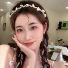 Floral Headband 1pc - White & Green - One Size