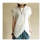 Short-sleeve Linen Cotton Top