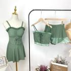 Spaghetti-strap Swim Dress / Swim Top / Swim Skirt / Set