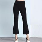 Faux Pearl Embellished Boot Cut Pants