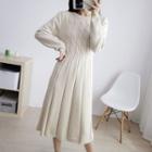 Cable-knit Long-sleeve A-line Knit Dress