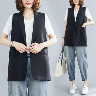 Single-breasted Sleeveless Blazer
