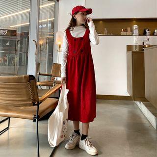 Sleeveless Corduroy Midi Dress
