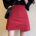Fitted Irregular Mini Skirt