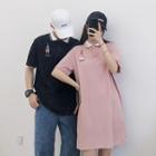 Couple Matching Short-sleeve Embroidered Polo Dress / Short-sleeve Polo Shirt