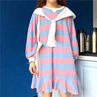 Puff Sleeve Striped T-shirt Dress