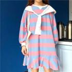 Puff Sleeve Striped T-shirt Dress