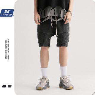 Washed Paneled Shorts