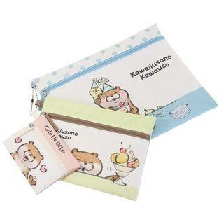Cute Lie Ottor Pouch Set (3 Pieces) One Size