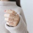 925 Sterling Silver Bead Ring White Gold - Us Size 14