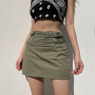 High-waist Cargo Mini Skirt