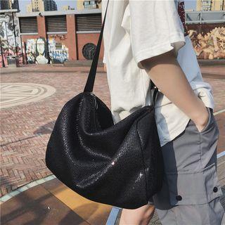 Sequined Shoulder Bag Black - One Size