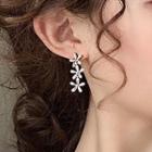 Floral Drop Ear Stud 1 Pair - Gold - One Size