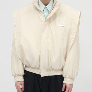 Mock Two-piece Padded Cropped Zip-up Jacket