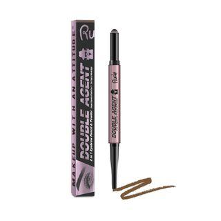 Rude - Double Agent 2 In 1 Eyebrow Pencil & Powder - Hazel 1 Pc