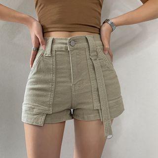 Workwear High-waist Denim Shorts