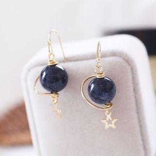 Planet Drop Earring 534 - 1 Pair - Dark Blue - One Size