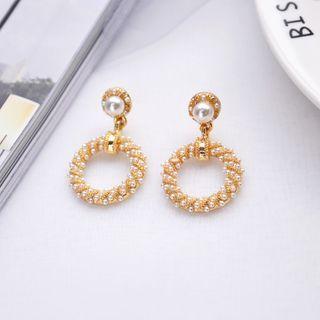 Geometric Faux Pearl Dangle Earrings Era055 - 06