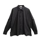 Long-sleeve Lace-up Denim Shirt