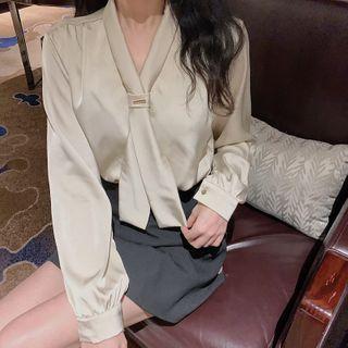 Details Loose Satin Blouse
