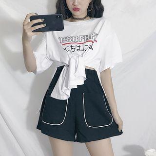 Cropped Top / Wide Leg Shorts