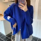 High-neck Double Zip Long-sleeve Cardigan