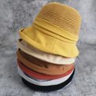 Knit Panel Plain Bucket Hat
