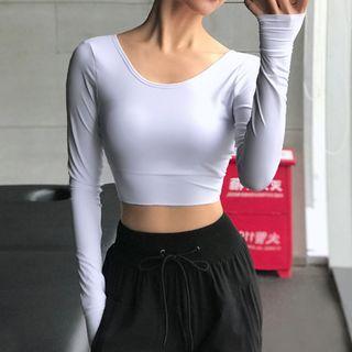 Long-sleeve Sports Crop Top
