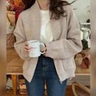 Drop-shoulder Zip-up Cardigan