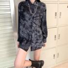 Long Sleeve Tie-dye Shirt / Short Sleeve Blazer