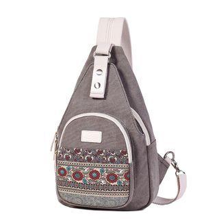 Floral Print Canvas Sling Bag