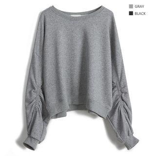 Drawstring Batwing-sleeve Sweatshirt