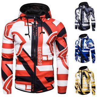 Patterned Zip Hoodie